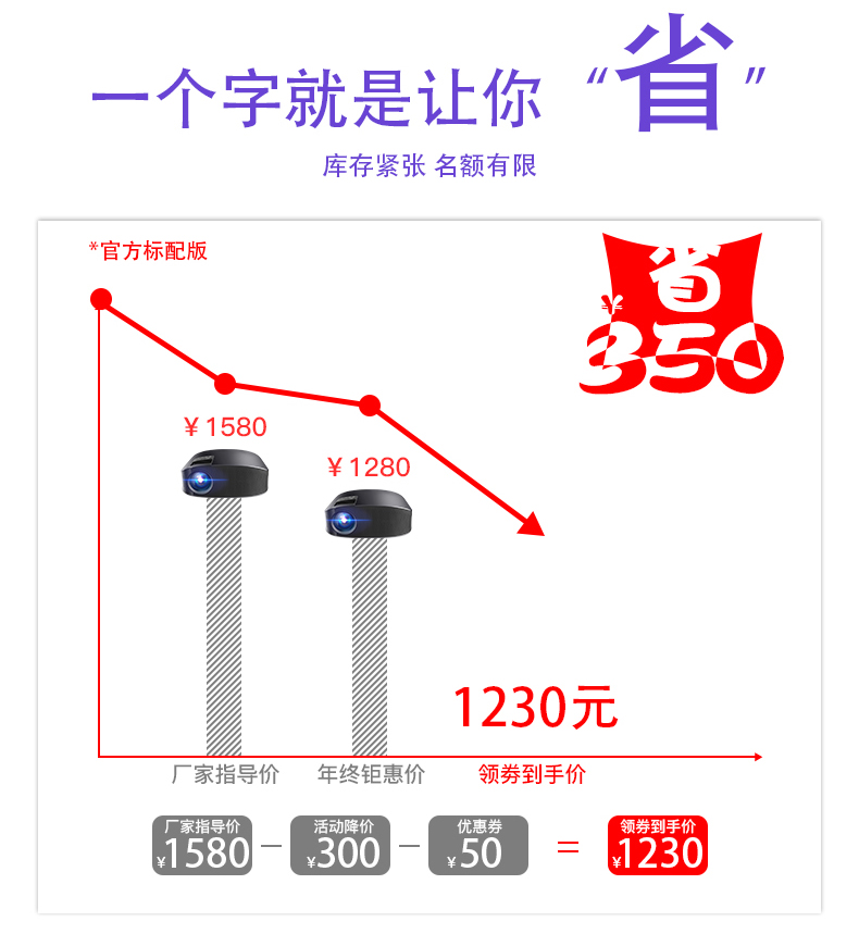 Le Jiada YG660 HD máy chiếu điện thoại di động 3D văn phòng giảng dạy máy chiếu thông minh tại nhà không dây wifi1080P chiếu phòng ngủ Android di động không có màn hình TV 2018 mới