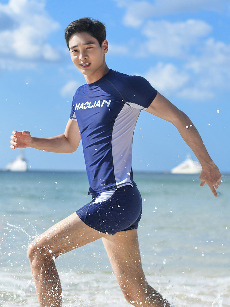 Swimsuit men's suit new full body wetsuit men's top sunscreen teen student swimsuit pants equipment