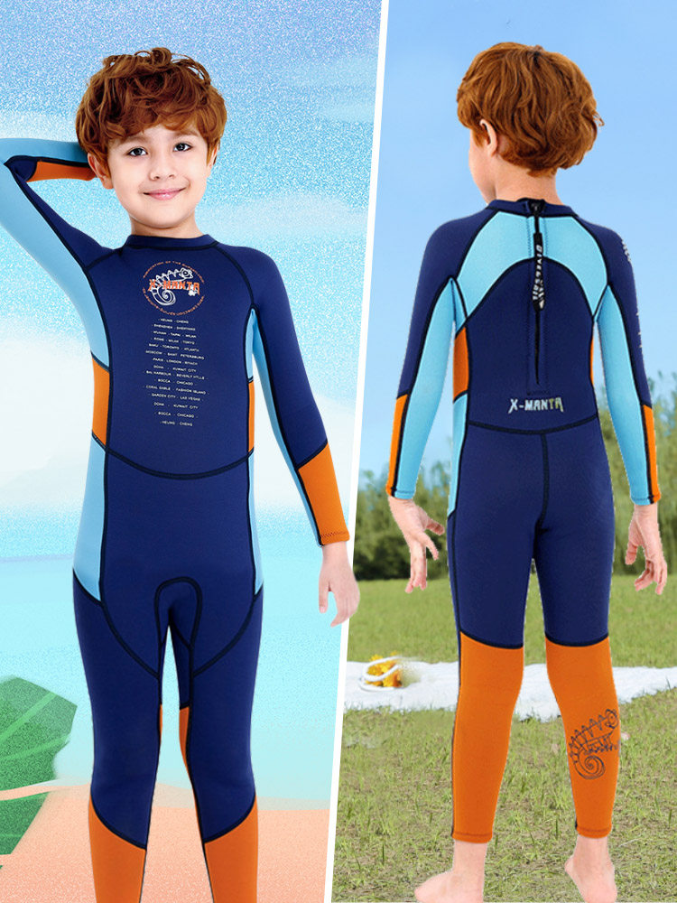 New children's swimsuit 2 5MM boy with long sleeves thickened warm sunscreen quick-drying student swimsuit wetsuit
