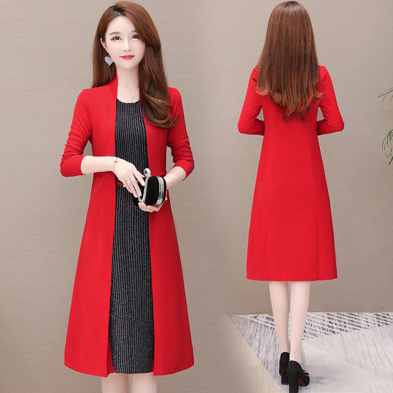 Early Autumn Fashion Ocean Dress 2019 Lady New Fashion Temperament With Woman Taste Two Style Suit slim fit dress
