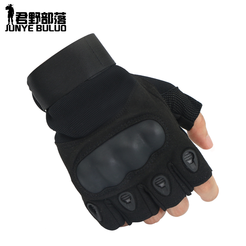 Tactical gloves men's outdoor non-slip protective shell fighting riding sports fitness mountaineering fishing half-finger gloves