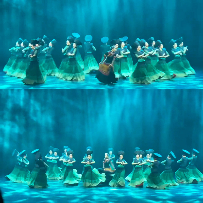 The 14Th Lotus Award Women's Costume Celebration Dance Outfit: Ethnic Minority Women's Group Dance Yiwu Torch Festival Costume