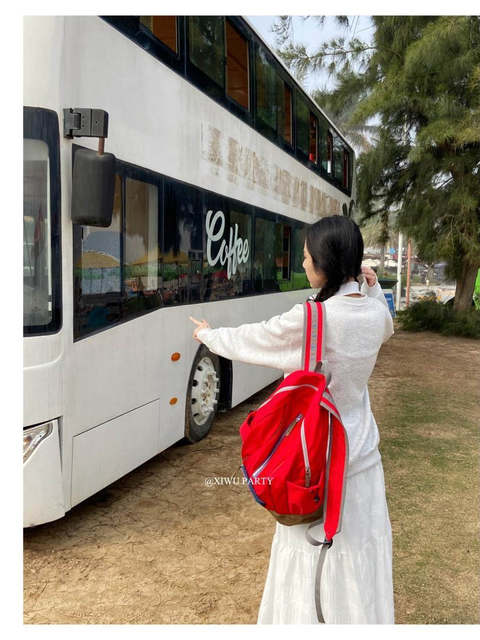 Full of Internet Style, American Retro Embroidered Backpack, New Spring/Summer Large-Capacity Lightweight Backpack for College Students