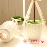 Пасторальное моделирование Пушистое зеленое растение декоративное горшечное фальшивое цветочное зеленые растения Небольшое набор моделирование бонсай бонсай