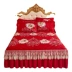 Giường halo váy mùa đông ba mảnh san hô nhung pha lê nhung giường váy ren trải giường ga trải giường 1,8m nệm bao gồm tất cả màu tím - Váy Petti