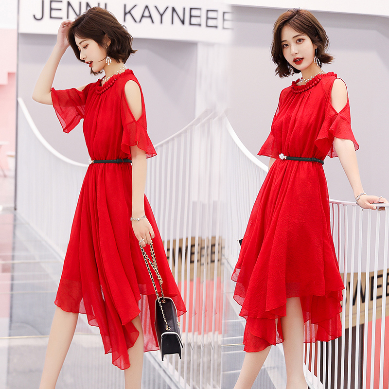 Pregnant women toast clothes bride high waist temperament back to the door casual dress chiffon dress wedding dress can usually be worn in summer women