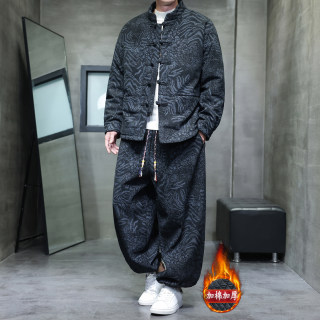 2025 winter new style cotton and thickened casual suit for men