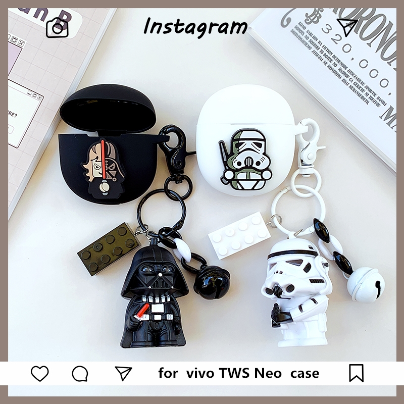 Suitable for vivo TWS Neo true wireless bluetooth headset silicone protective sleeve animation vivo TWS Air black and white cartoon wireless bluetooth headset anti-fall shell protective sleeve