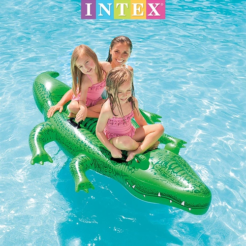 Intex, водная надувная игрушка для плавания для игр в воде, крокодил, увеличенная толщина