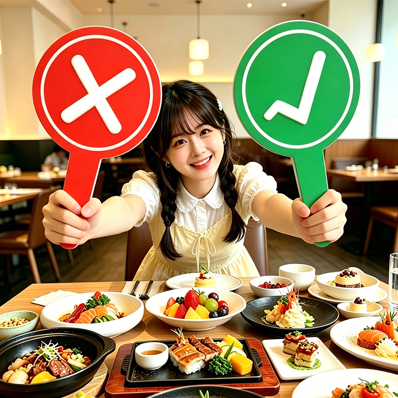 Black and White Sign with Right/Wrong Indicator for Travel and Food Check-In, Double-Sided Ceramic Props for True/False Questions Black and White Sign with Right/Wrong Indicator for Travel and Food Check-In, Double-Sided Ceramic Props for True/False Questions