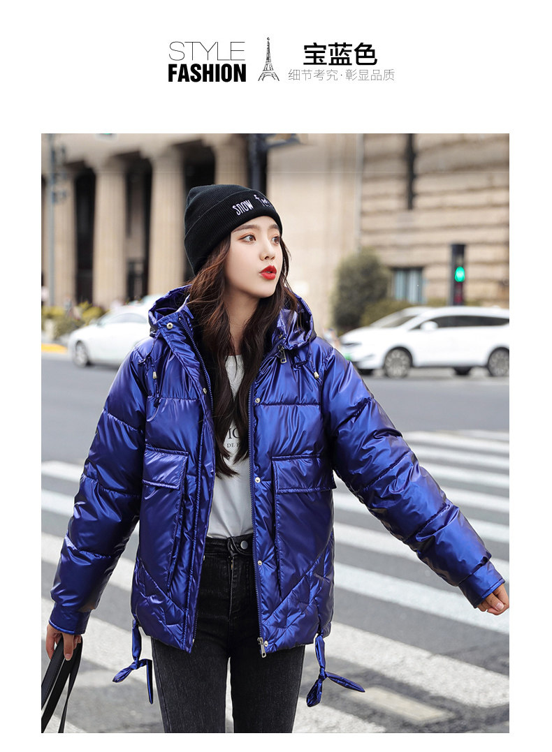 Shiny cotton-padded jacket for women, short Korean-style loose winter cotton-padded jacket, 2020 new style thickened ins cotton-padded jacket winter coat pic 17