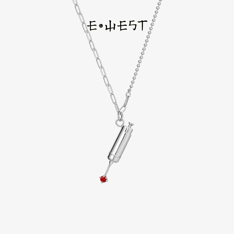 EWEST necklace female 925 sterling silver original niche design sense pendant male personality fashion cold style sweater