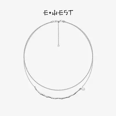 EWEST necklace female choker ins cold wind niche design sense pearl neck 925 silver personality jewelry tide