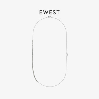 Ewest new flow gray pearl necklace spliced clavicle chain new female original light luxury sweater chain necklace