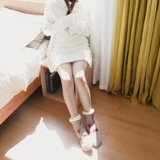 Зимние демисезонные коралловые бархатные флисовые удерживающие тепло носки для беременных, увеличенная толщина