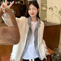 Big Code Micro Fat Younger Sister Mm Spring Summer Loose Design Sensation in small crowdsourced fake two long sleeves sweaters women blouses