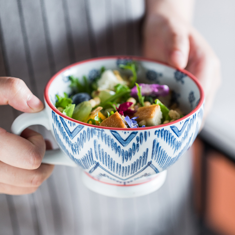 Hufu Retro Ceramic Water Cup Mark Cup Breakfast Cup Macko Cup Home Lovers Large Capacity Tea Cup Coffee Cup