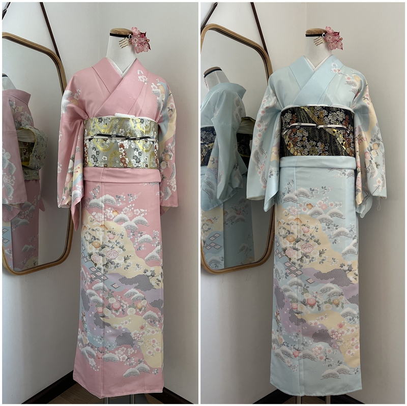 Japanese Traditional Authentic Women's Formal Kimono Dress, Polyester Fabric, Wrinkle-Resistant, Washable, Various Styles