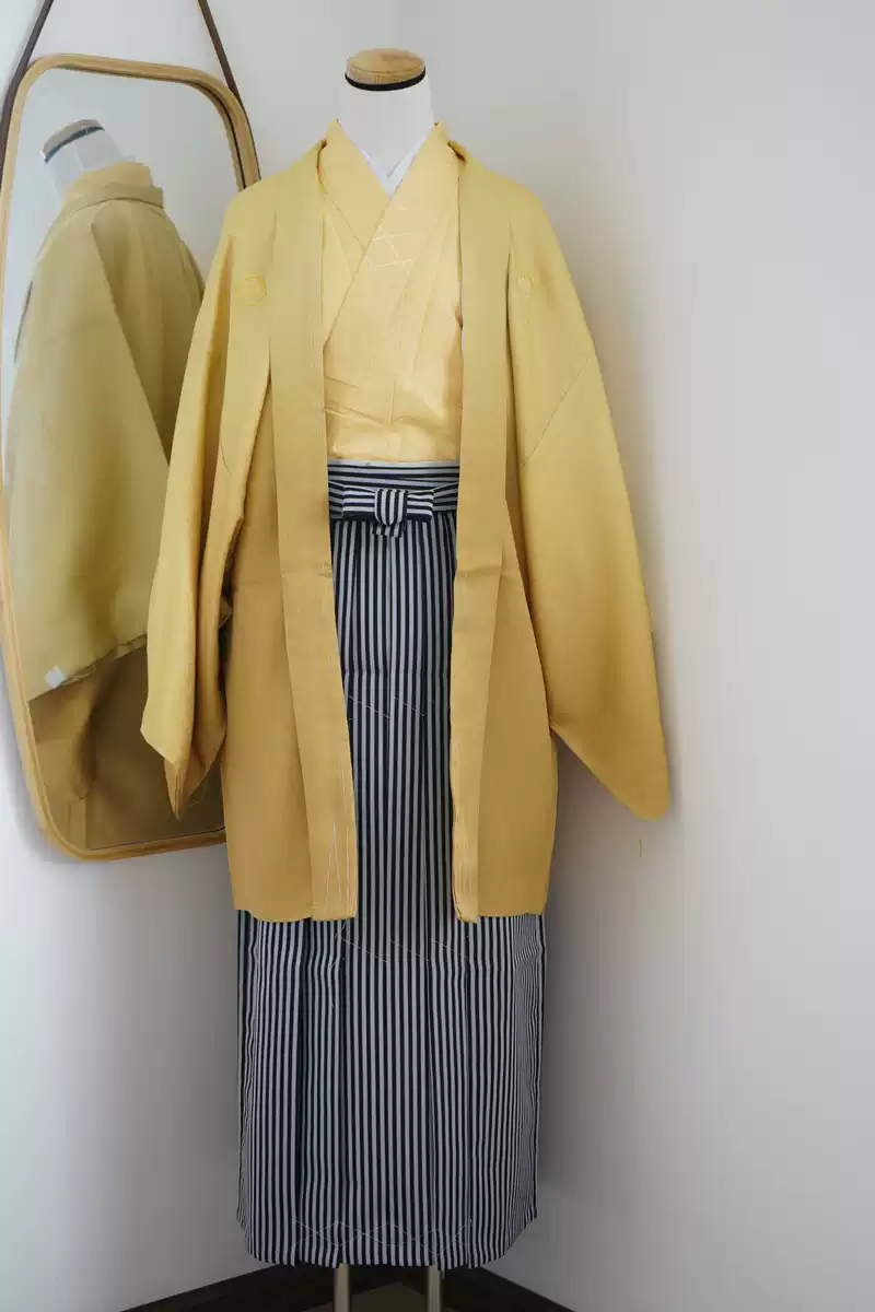 日本传统和风男款礼服 纹付羽织男士和服套装 14岁以上成人和服礼服