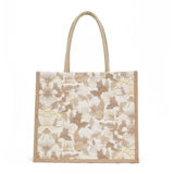 Шоппер, вместительная и большая брендовая льняная сумка