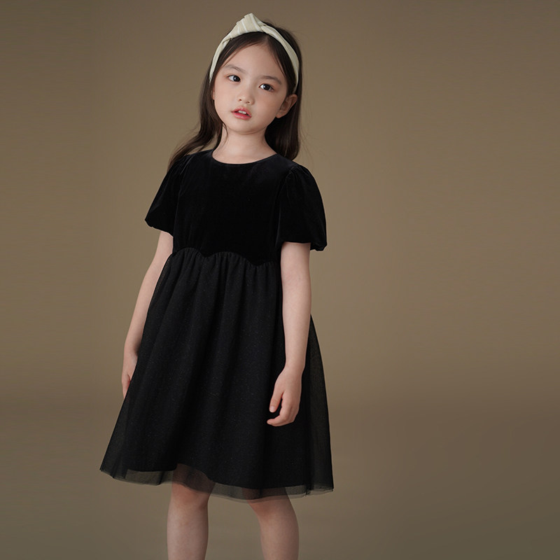 Ha chi kids black velvet dress: the fashionable little princess for your  baby's birthday party!
