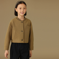 Haqi Childrens Clothing Autumn new thick and durable textured baseball uniform simple and versatile childrens short jacket