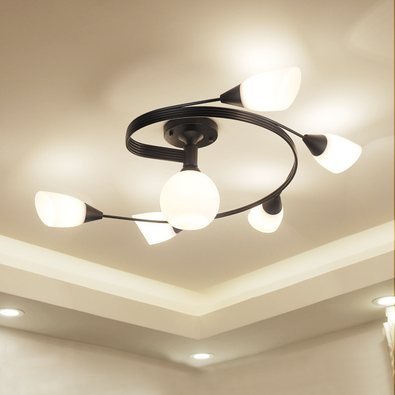 American-Style Ceiling Lamp, Simple Lighting Fixture for Bedroom, Living Room, Study, Creative and Elegant Iron Art Dining Room, Modern and Unique Led Lamp