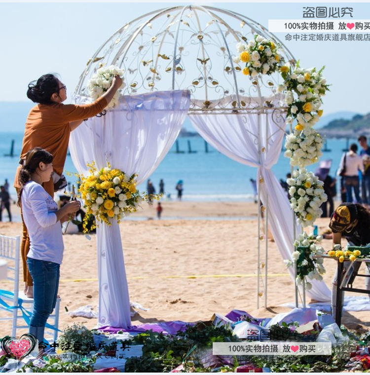 New Golden Ye Ting Ziking Wedding Flower Room Wedding Hall Princess Pavilion Wedding Festival Decoration