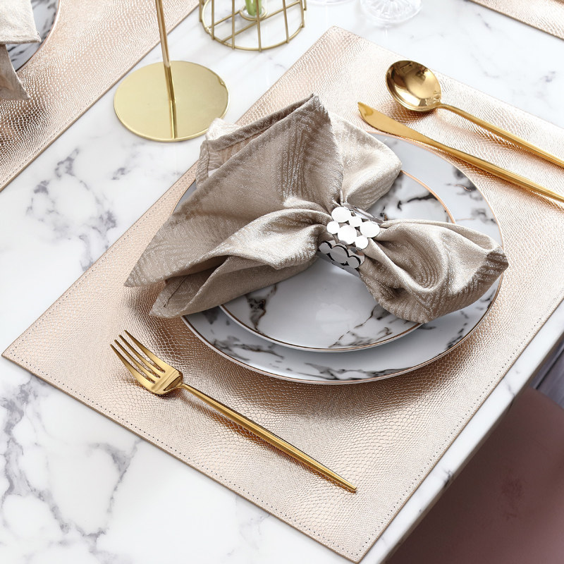 Placemats waterproof and oil-proof disposable large-size dining table mats dining room household coffee table mats European-style coasters dish pads insulation pads