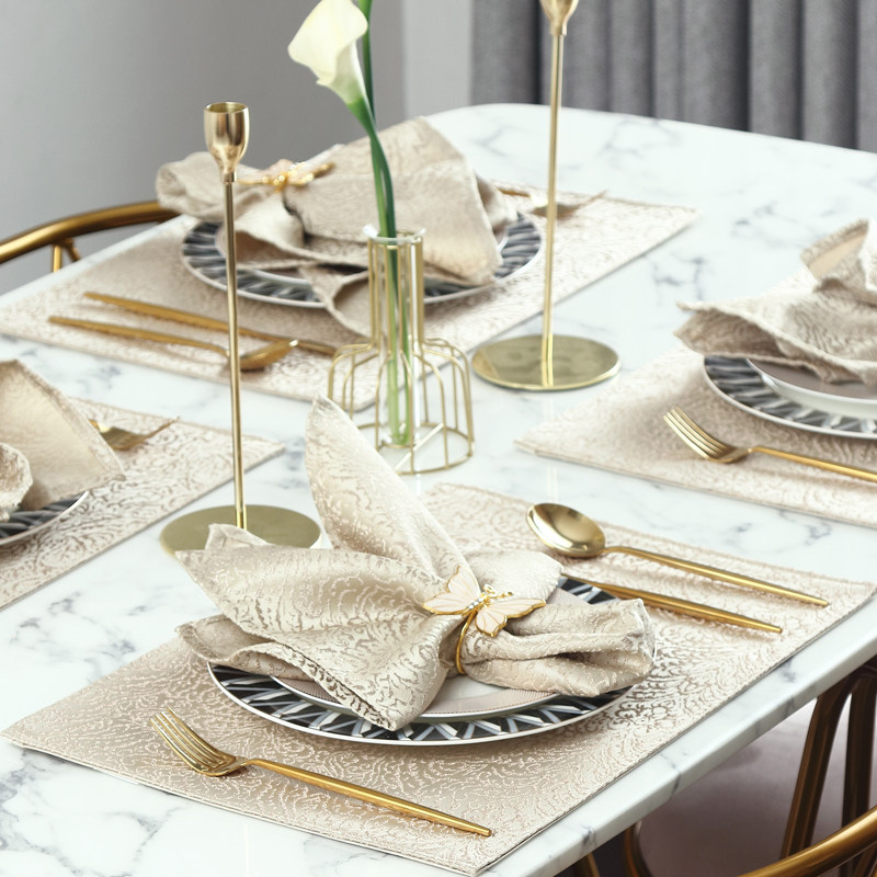 Placemat Nordic heat insulation mat western table mat home ins tray mat American hotel light luxury fabric bowl mat custom
