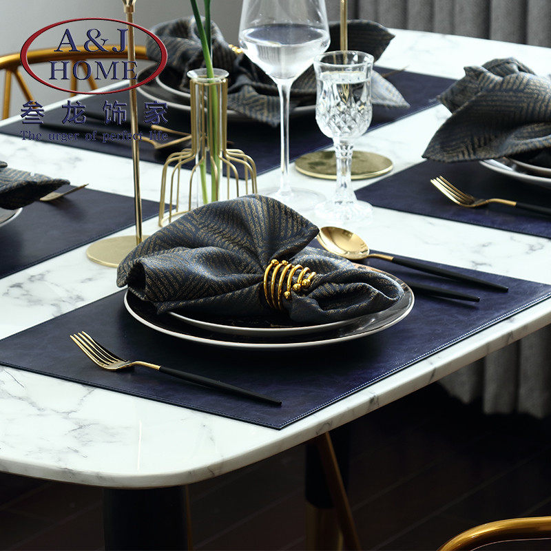 Placemats waterproof and oil-proof Nordic pu leather ins insulation pads table mats Western placemats hotel high-end luxury custom