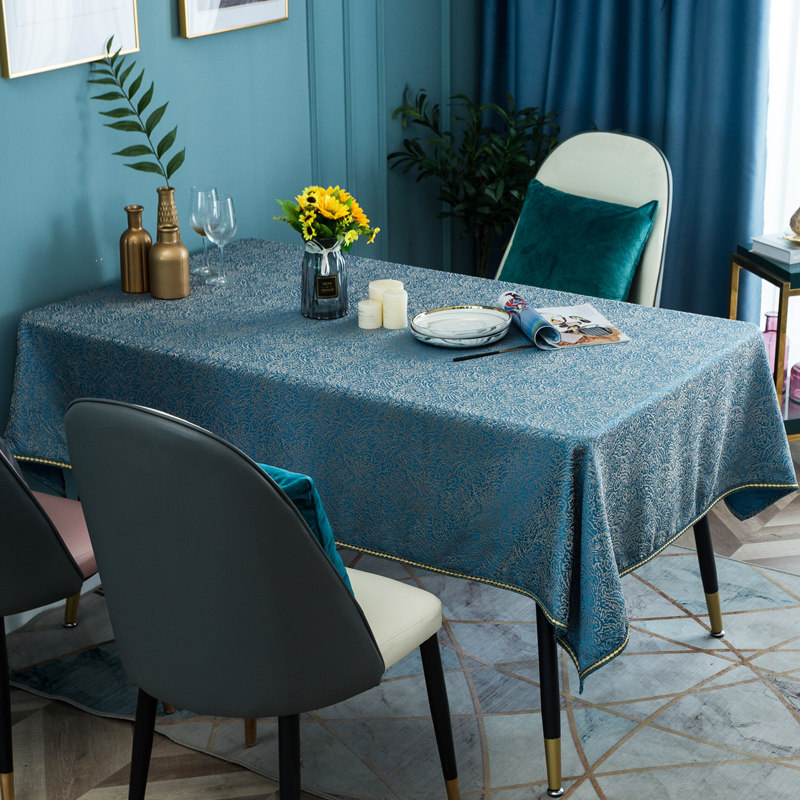 Tablecloth fabric simple modern Nordic coffee table cloth American solid color rectangular tablecloth custom round table tablecloth