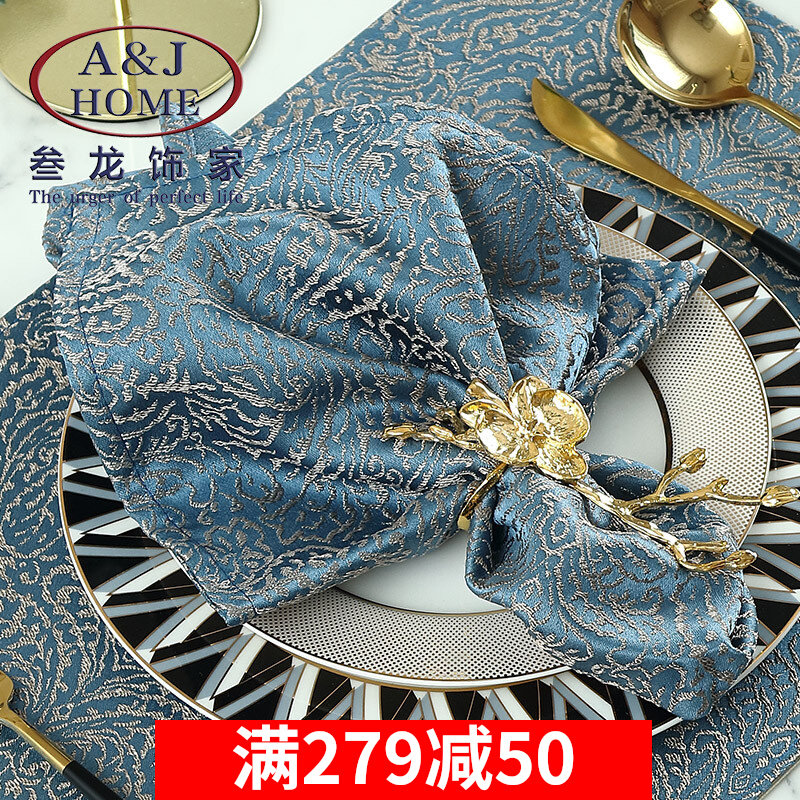 Mouth cloth napkin cloth table cloth ring buckle Nordic hotel dining room model room simple folding cloth absorbent cup cloth custom