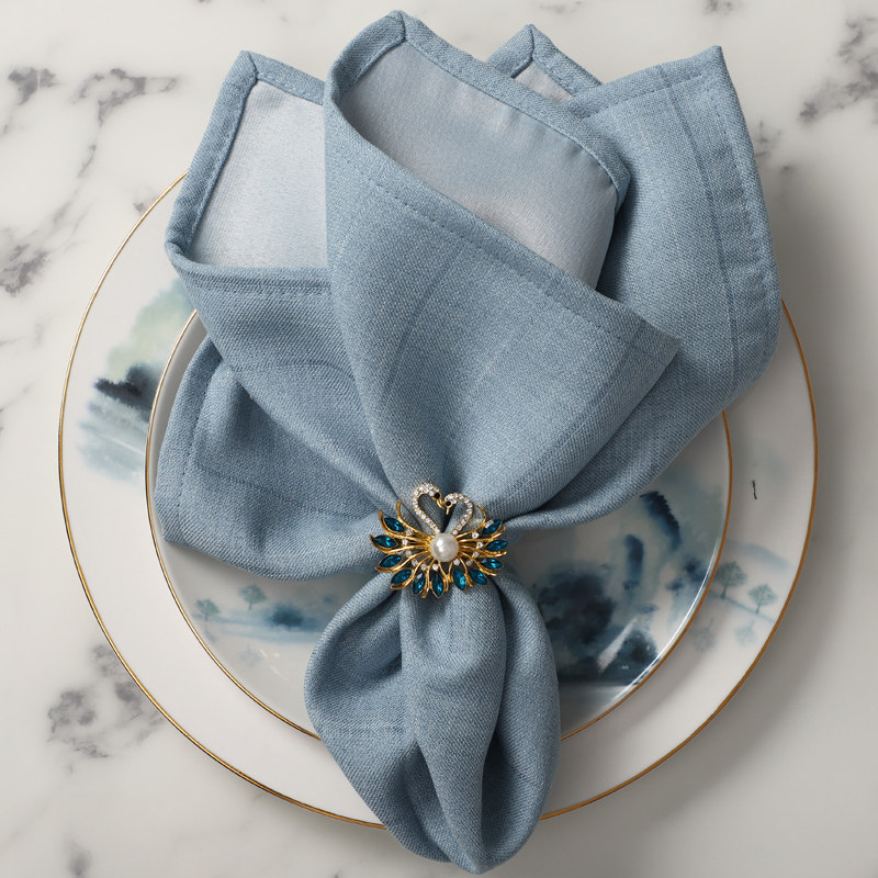 Chinese-style European napkin ring stainless steel napkin ring sample room napkin buckle cloth ring simple modern western napkin ring