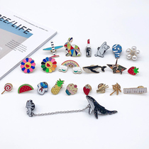 Metal dark buckle seam-free button Sweater cardigan anti-slip button Wild brooch buckle Shirt dress decorative buckle small