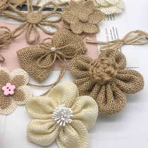 Handmade hemp rope flower DIY lace material decoration bottle tube linen kindergarten environment creative cloth paste