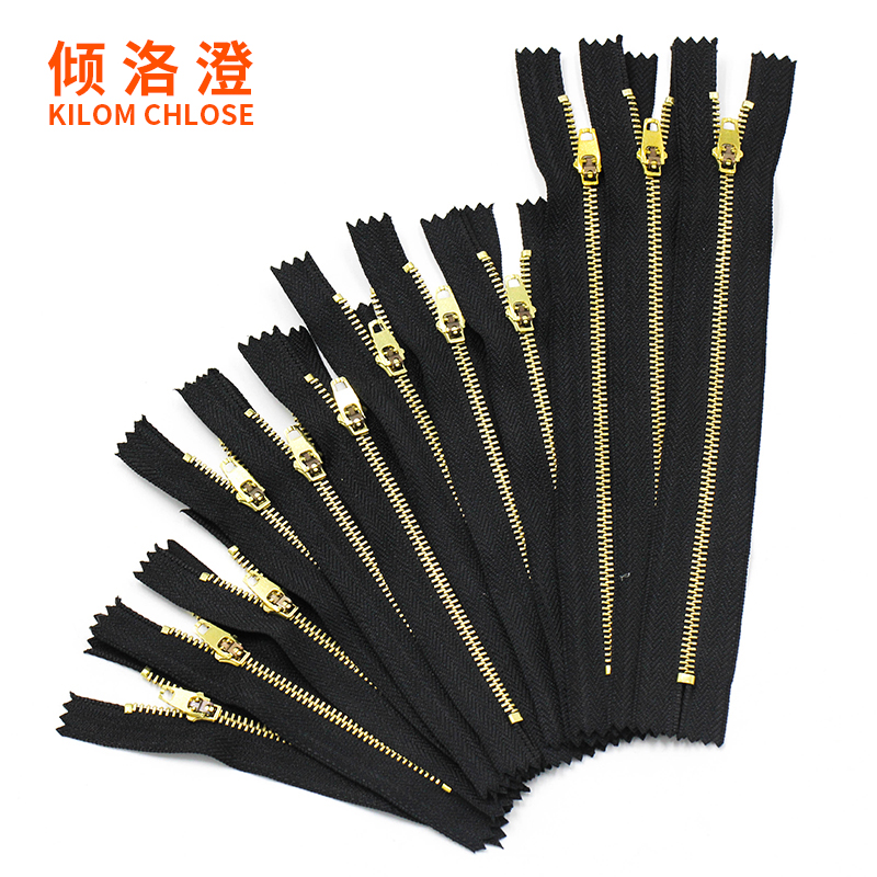 Jeans zipper accessories No 3 metal copper teeth closed tail pants placket bag pocket zipper accessories black and white