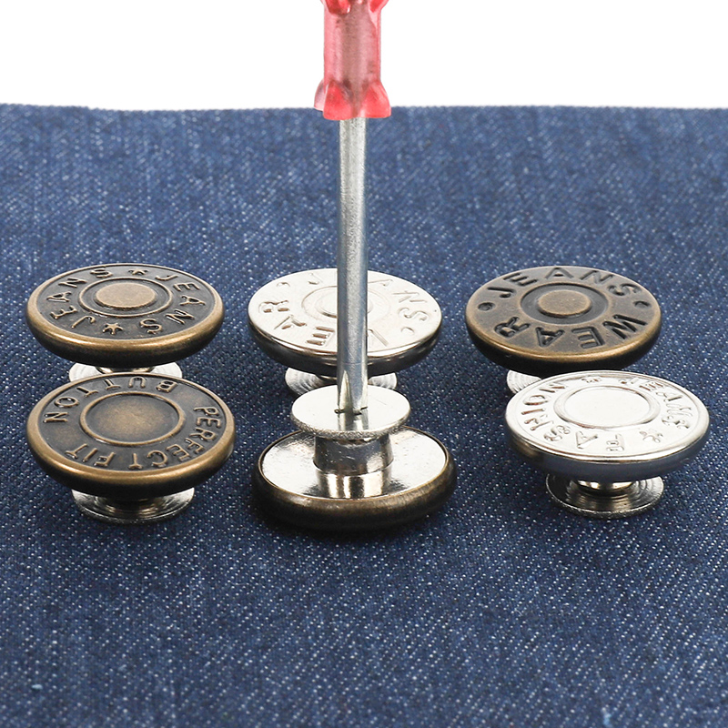 Jeans button waist button adjustable removable waist change small artifact Round metal buckle Pants fixed