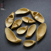 Brook flower blossom bamboo root fruit plate characteristic bamboo root carving dried fruit snack plate creative tea dish hand root carving fruit plate