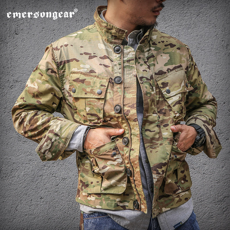 Emerson Blue Label Series Tcu Vietnam War Style Retro Jacket Men's Thin Coat Wear-Resistant Trendy Clothing