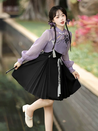 Оригинальное ханьфу, платье-комбинация, дизайнерский комплект, тренд сезона, китайский стиль