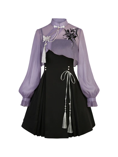 Оригинальное ханьфу, платье-комбинация, дизайнерский комплект, тренд сезона, китайский стиль