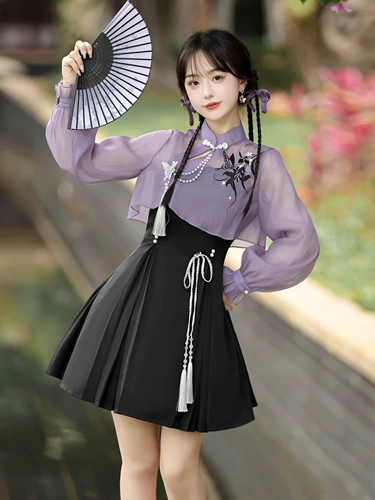 Оригинальное ханьфу, платье-комбинация, дизайнерский комплект, тренд сезона, китайский стиль