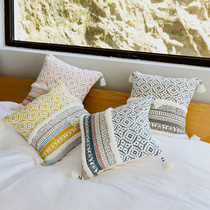 Living room sample Interpanel sofa Holding Pillow Cover Home Office Bed Care Waist Nap Pillow Minima National Wind Leaning Pillow Cushion