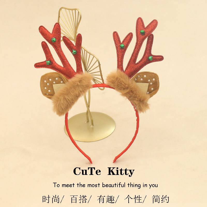  食颜派 鹿角金色带铃铛发箍 1个【把灵动戴在头上,让可爱感一键拉满】