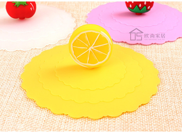 10 cm chống bụi không độc hại silicone cup bìa cấp thực phẩm phim hoạt hình gốm cốc nước nắp phổ mug cup nắp