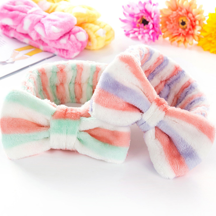 Korean Beam Hair with super cute Cute Woman Cat Ears Wash Face Makeup Bunch Hair with cute sport washout hair stirrup headband