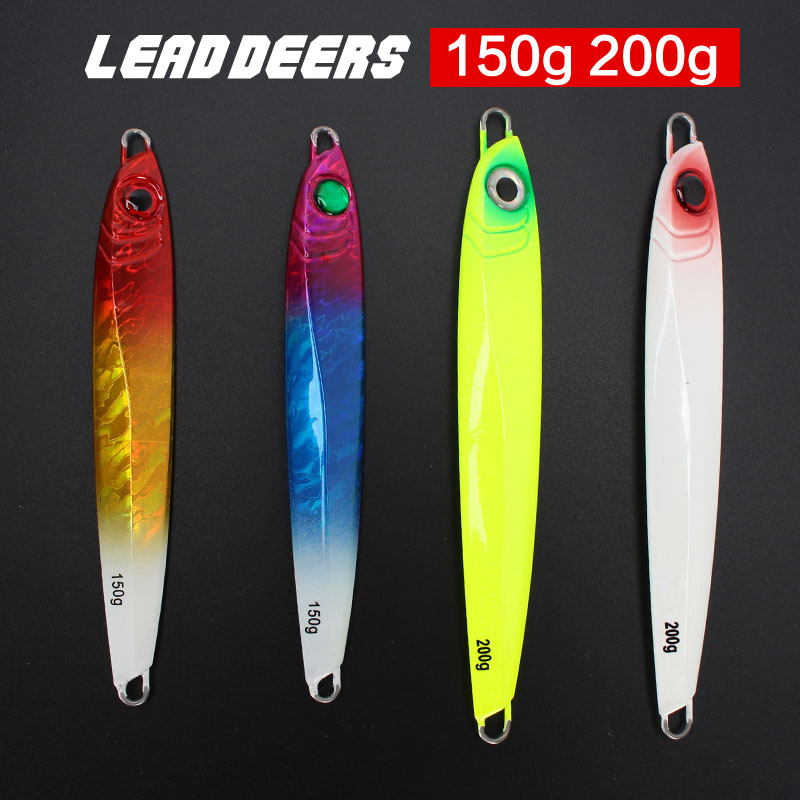 Bonito yellow Jian iron plate Luya bait sea fishing boat fishing South oil deep sea lead fish luminous laser trolling 150 200 grams