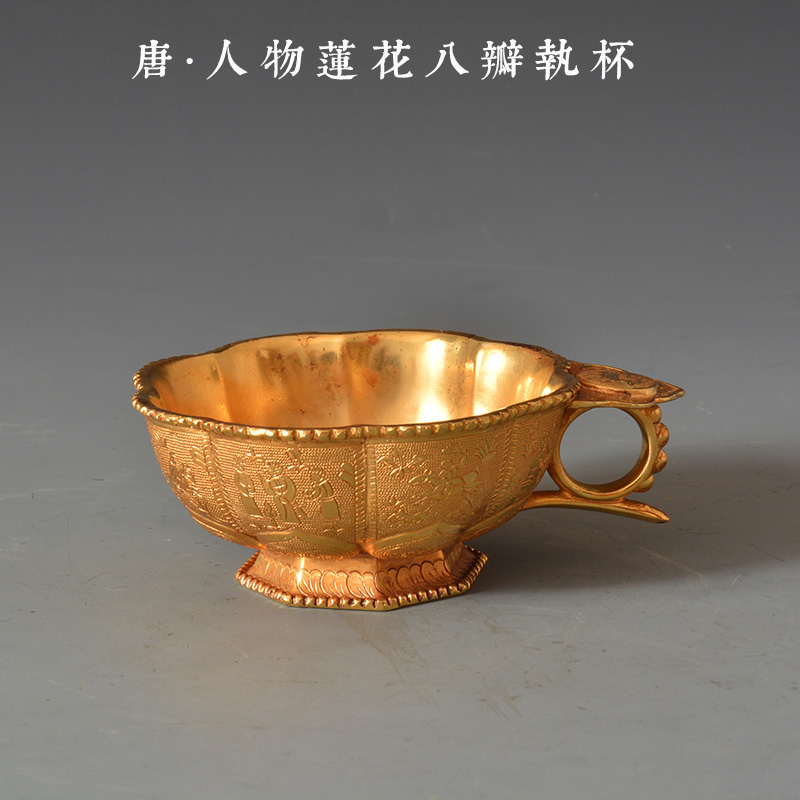 中国古美術・純銅鎏金掐絲工芸ブレスレット・純手作り・細密彫・透かし