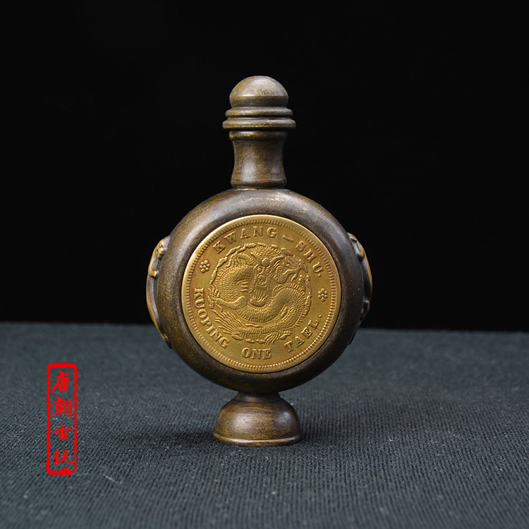 清国の鼻煙壺 鎏金宝瓶　金竜彫刻　時代物　アンティーク 清国の鼻煙壺 鎏金宝瓶 金竜彫刻 時代物 アンティーク 【公式通販】